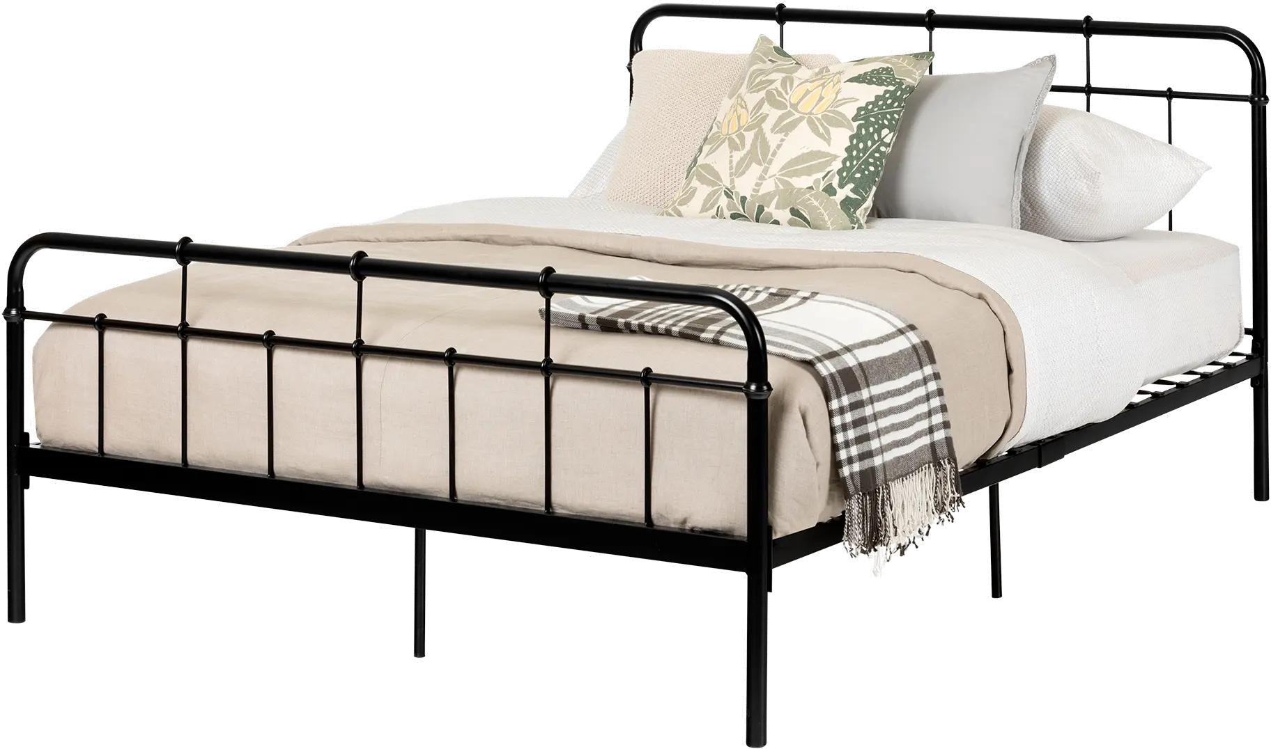 Versa Black Industrial Metal Full Platform Bed - South Shore