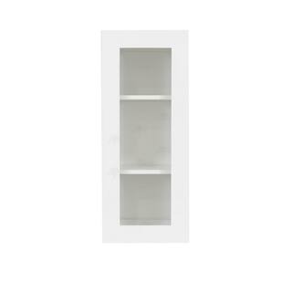 LIFEART CABINETRY Lancaster White Plywood Shaker Stock Assembled Wall Glass Door Kitchen Cabinet 12 in. W 30 in. H x 12 in. D ALW-WMD1230