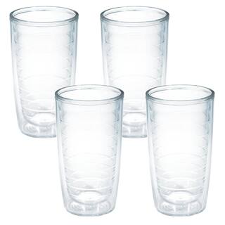 Tervis Clear Plastic 16 oz. 4-Pack Double Walled Insulated Tumbler No Lid 1005763