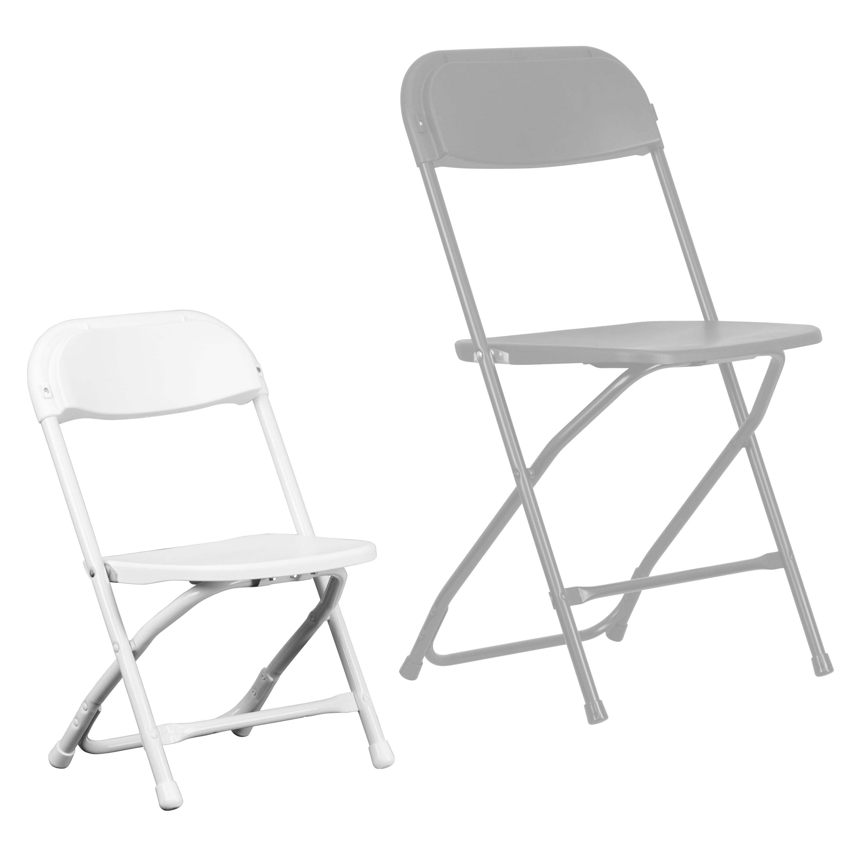 Emma + Oliver 2 Pack Kids White Plastic Folding Chair