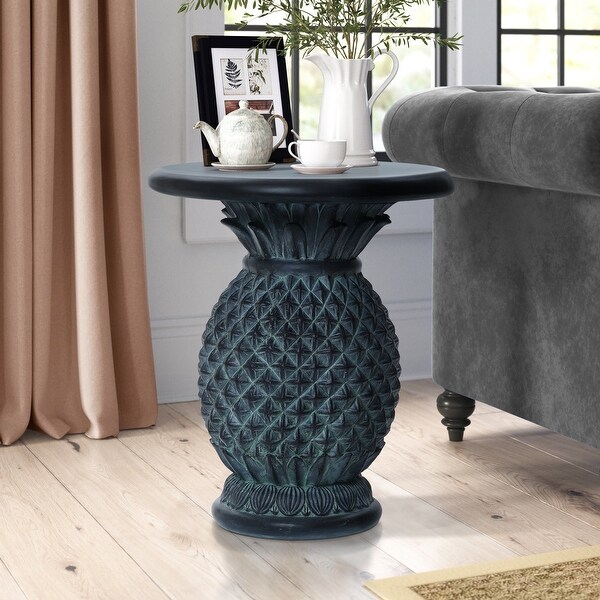 Grey MgO Pineapple Outdoor Side Table