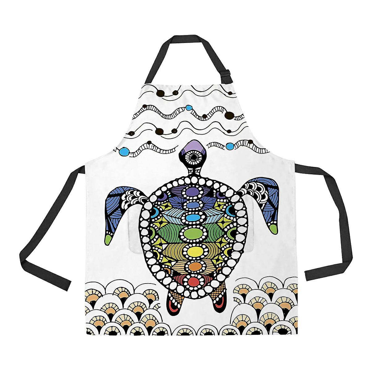 Tortoise Ornate Zentangle For Your Apron Home Kitchen Apron With Pockets