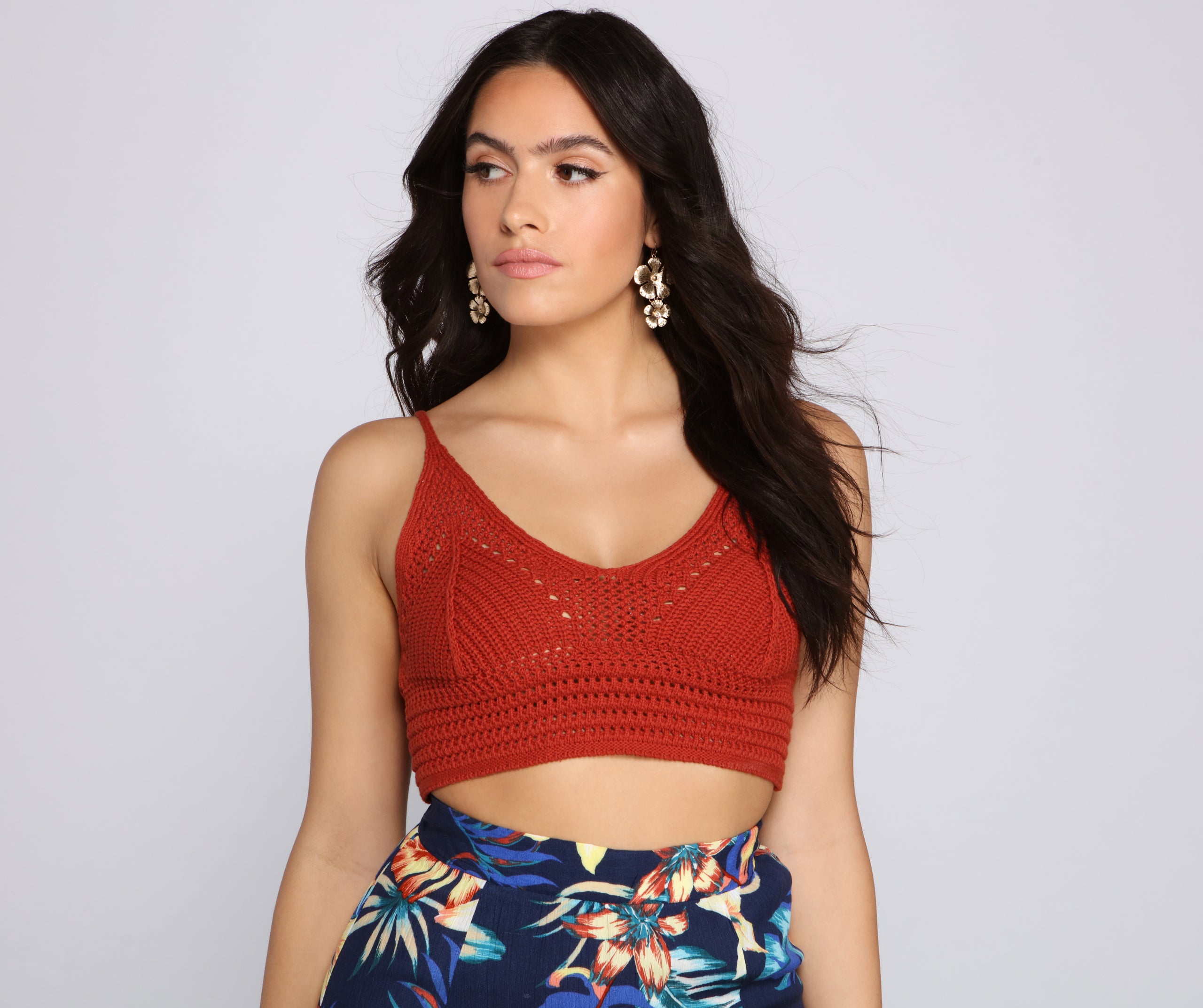 Keeping Knit Boho Crochet Crop Top