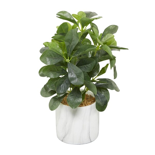 The Novogratz Green Faux Foliage Eucalyptus Artificial Plant with Realistic Leaves and White Marble Pot