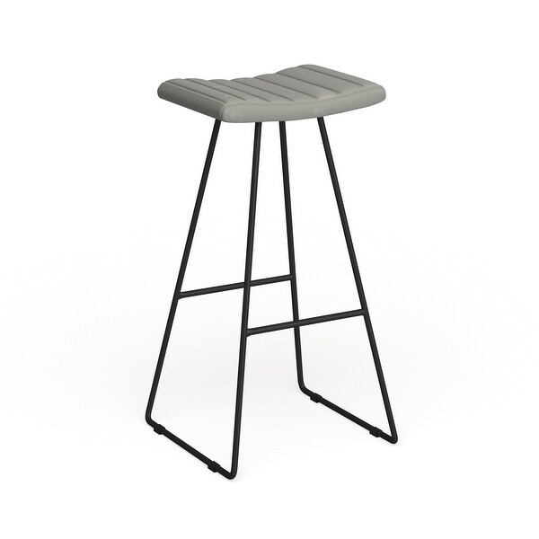 SAFAVIEH Mid-Century Dining Akito Modern Grey 30-inch Bar Stool (Set of 2) - 16.5