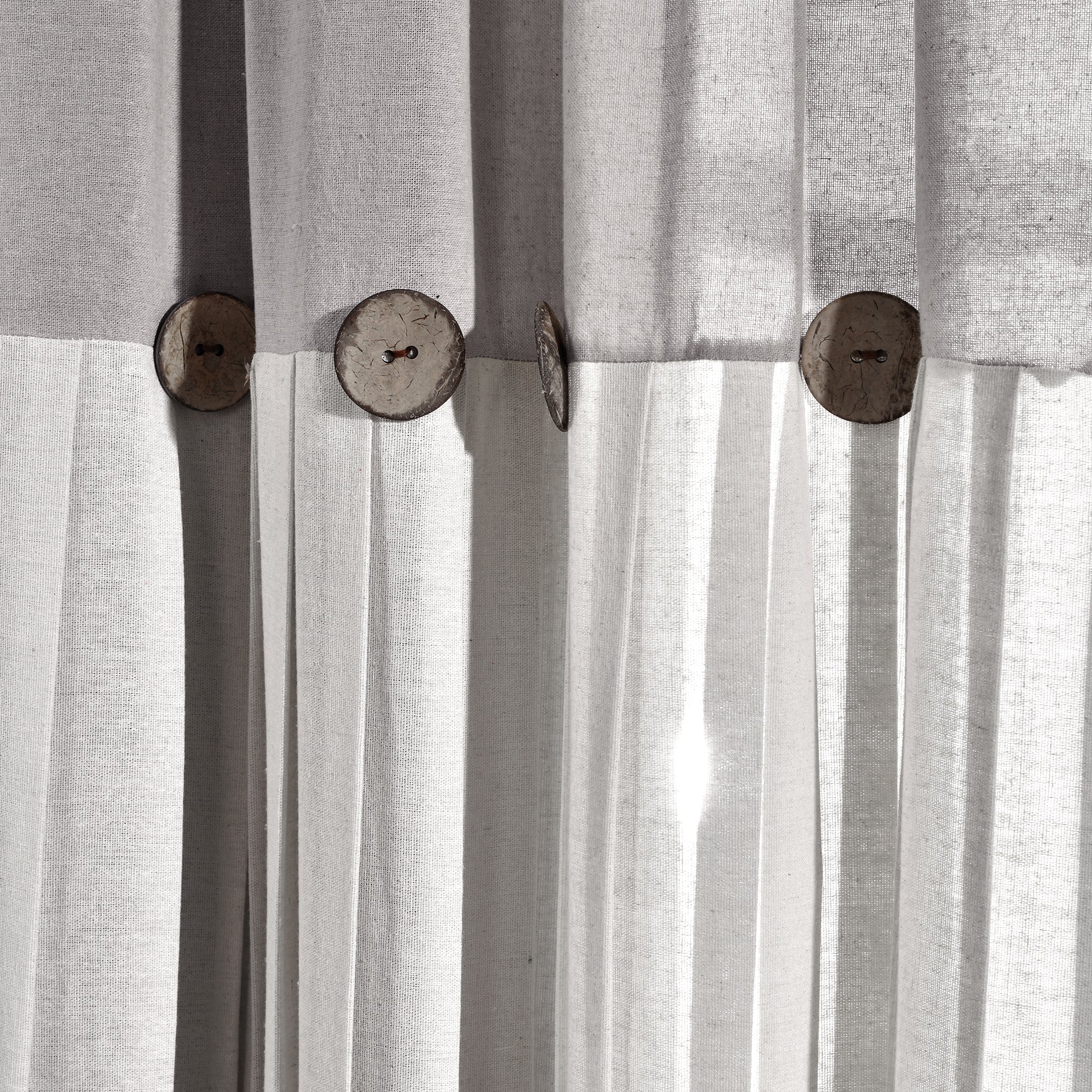 Linen Button Kitchen Window Tiers Set