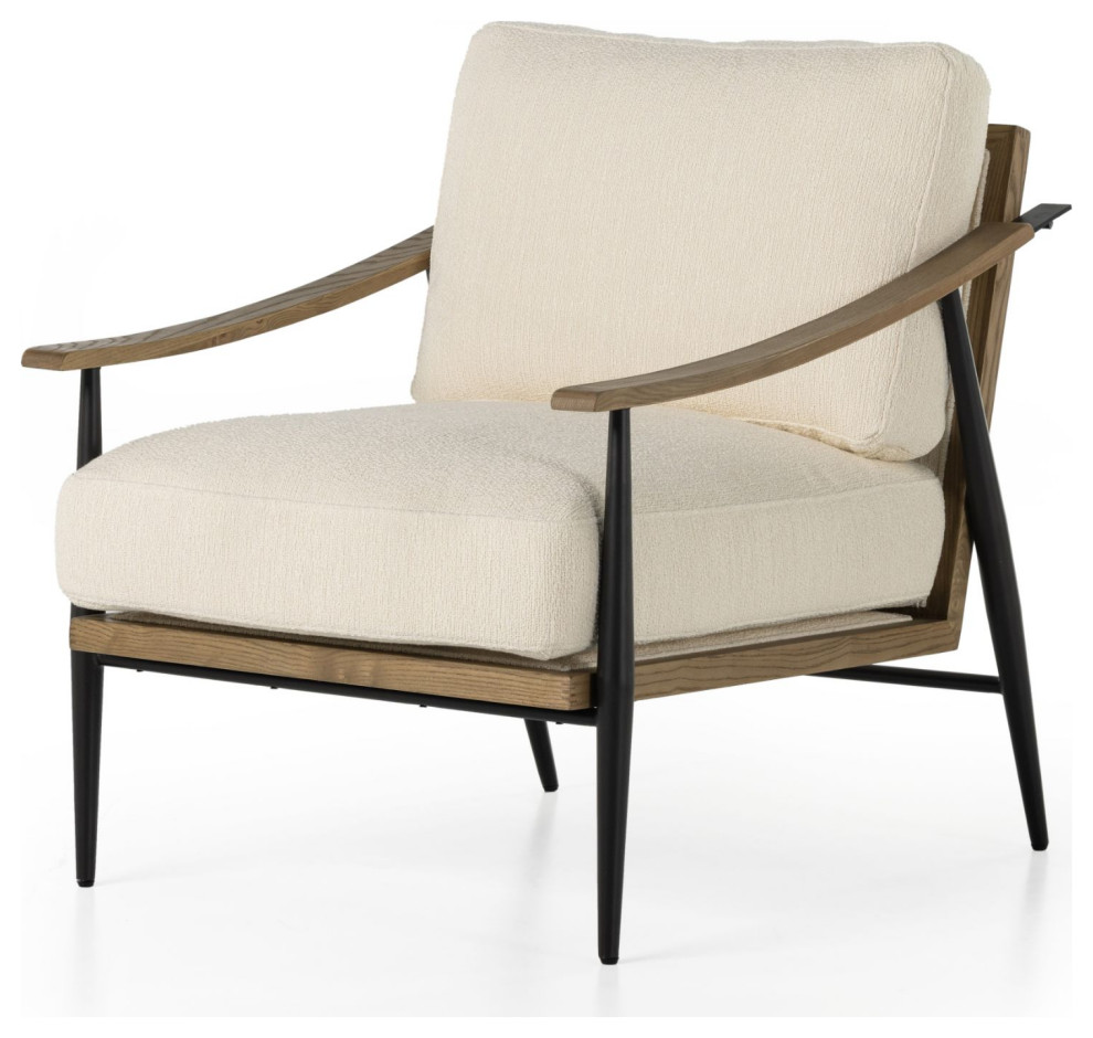 Kennedy Kerbey Ivory Chair   Midcentury   Armchairs And Accent Chairs   by Zin Home  Houzz