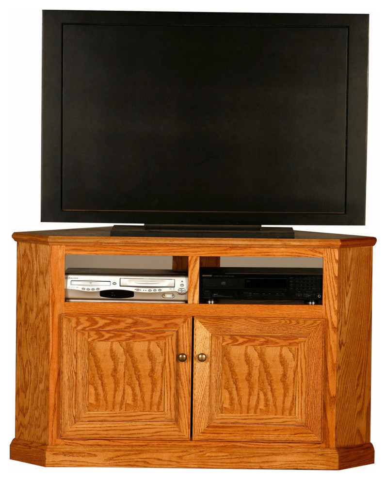 Eagle Furniture Classic Oak 50 quotTall Corner TV Cart   Transitional   Entertainment Centers And Tv Stands   by Eagle Furniture  Houzz