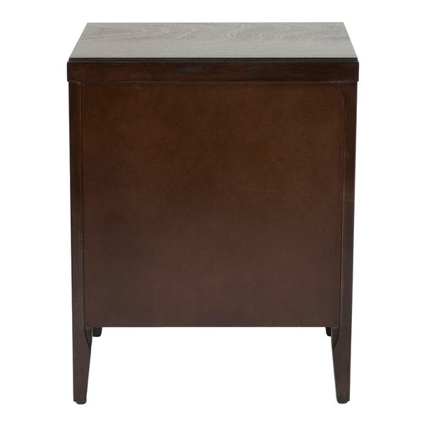 Painted Acacia Wood 3-Drawer Nightstand