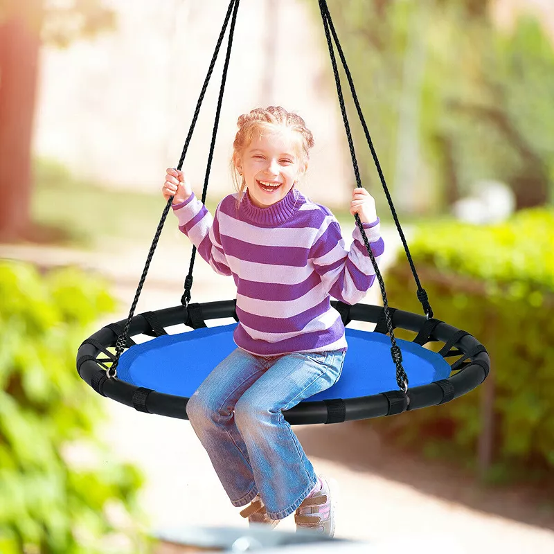 40 Kids Play Multi-Color Flying Saucer Tree Swing Set with Adjustable Heights