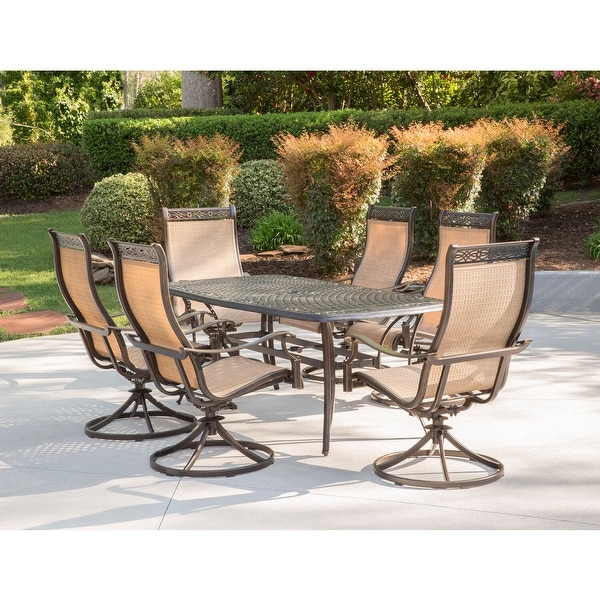 Cambridge Legacy 7Piece Outdoor Dining Set with Six Swivel Rockers and a Large Casttop Dining Table