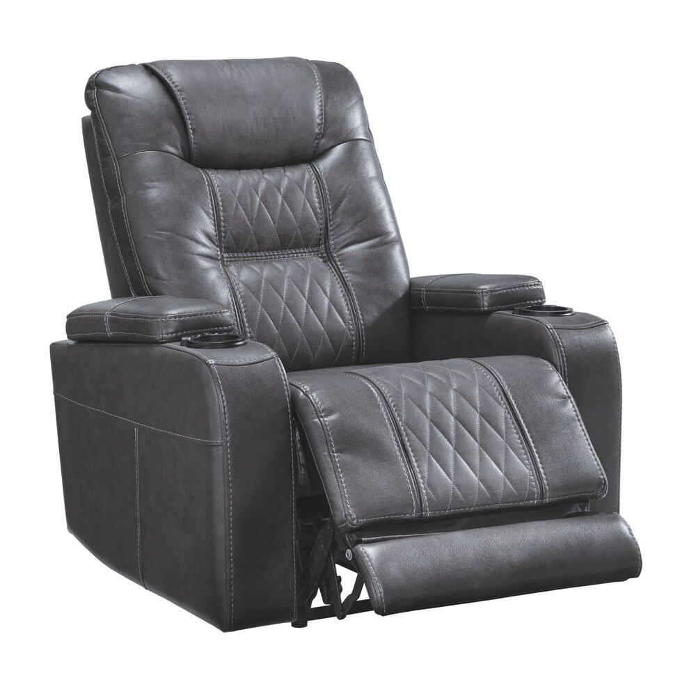 Signature Design by Ashley Gray Composer Power Recliner w/Adjustable Headrest