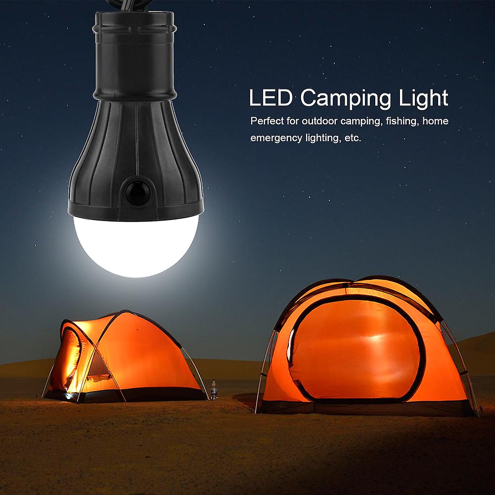 Mini Portable 3 LEDs Tent Hanging Lantern Outdoor Fishing Camping Light Lamp(Black)