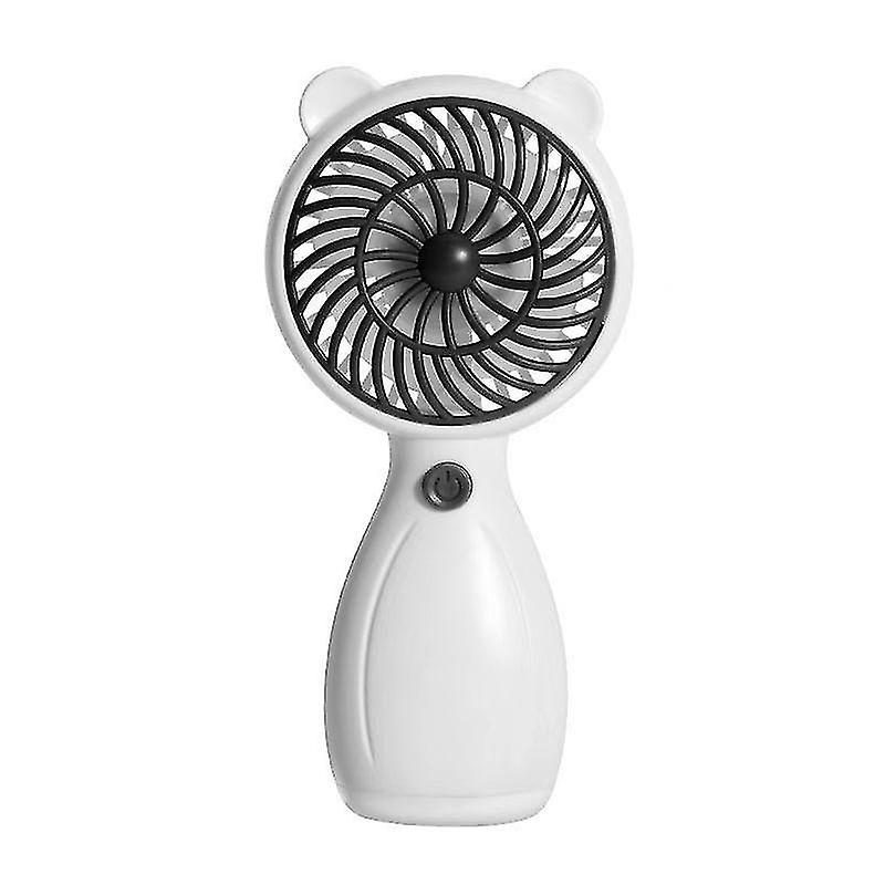 Handheld Portable Fan Cartoon Hand Fan Rechargeable Usb Mini Fan Has Super Strong Wind White