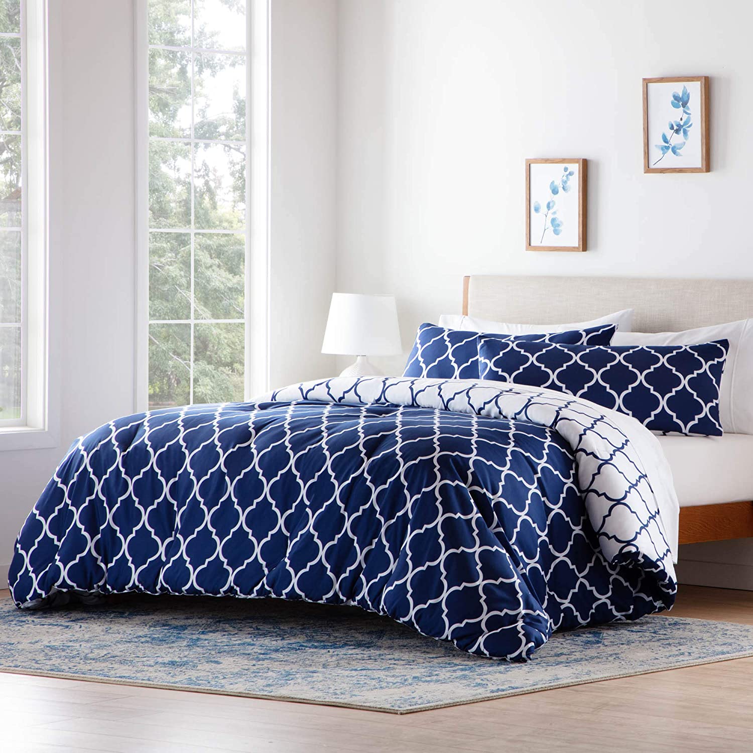 All-Season Quilted Comforter - Corner Duvet Tabs - Hypoallergenic - Plush Microfiber Fill - Machine Washable - Duvet Insert