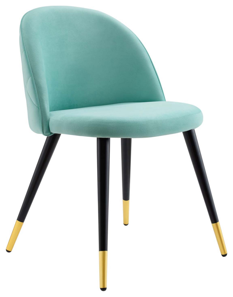 Modway Cordial Performance Velvet dining chairs Set of 2   Midcentury   Dining Chairs   by Beyond Design  ampMore  Houzz