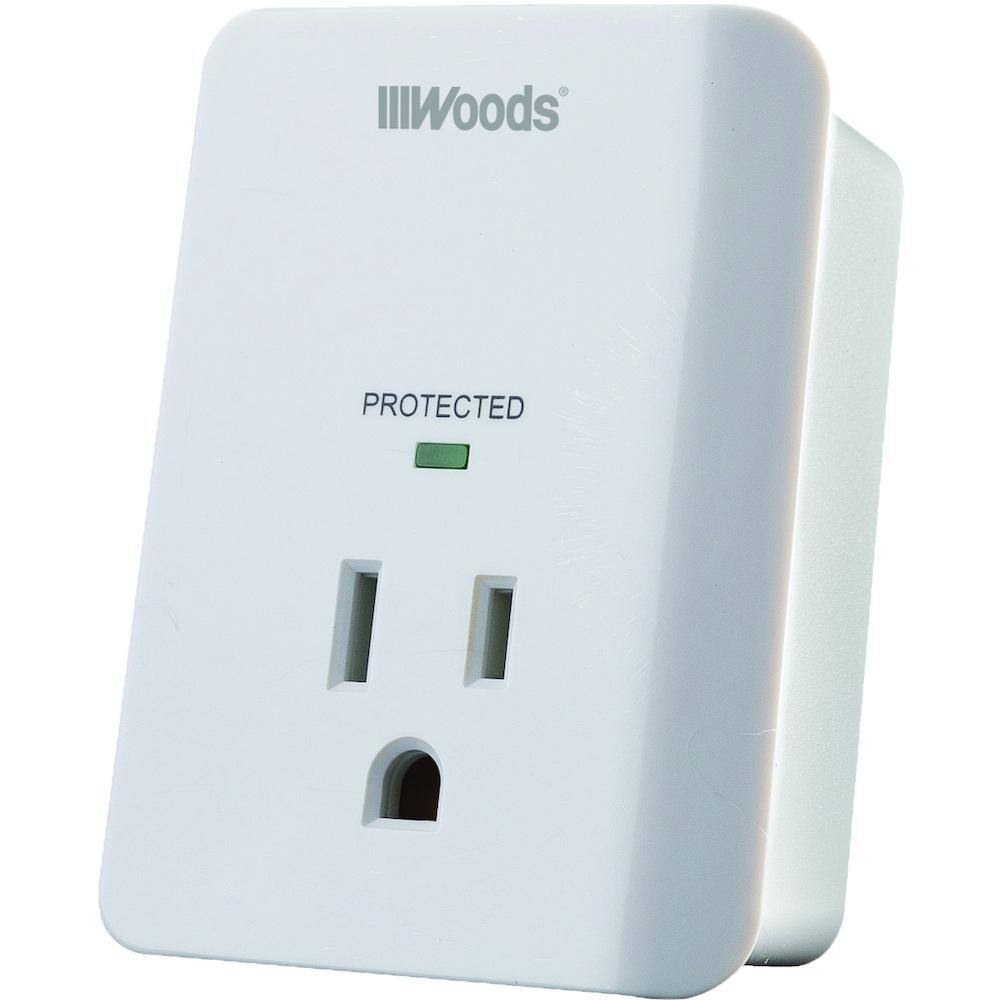 Woods Appliance 1-Outlet 900-Joule Surge Protector with Alarm - Gray 41008