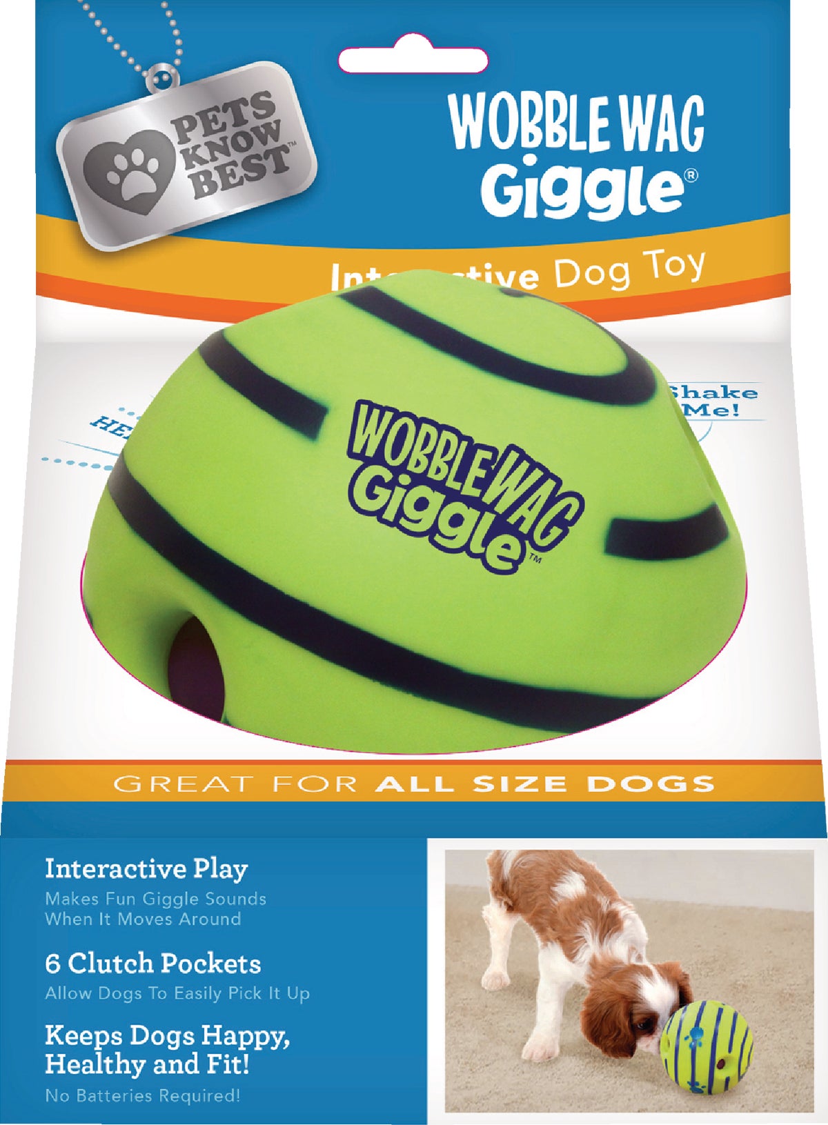 Pets Know Best Wobble Wag Giggle Ball 5.5 In. Dia. Green