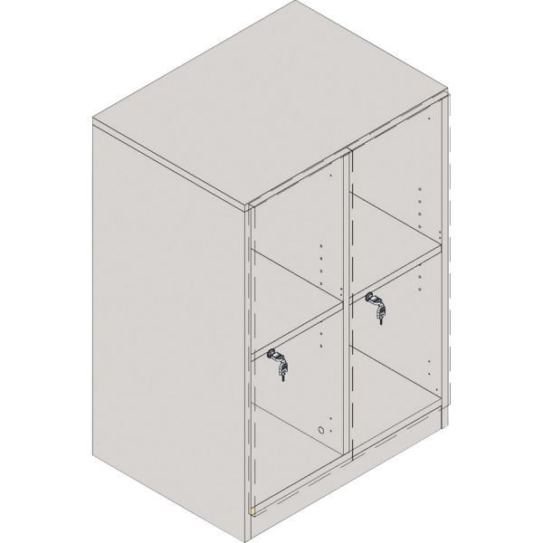 Lorell White Double Cubby/Locker Storage Base