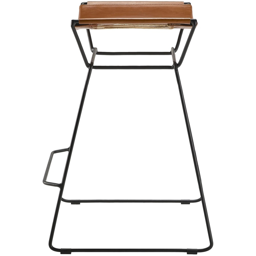 Artistic Weavers Celerio Brown Leather Modern Counter Stool