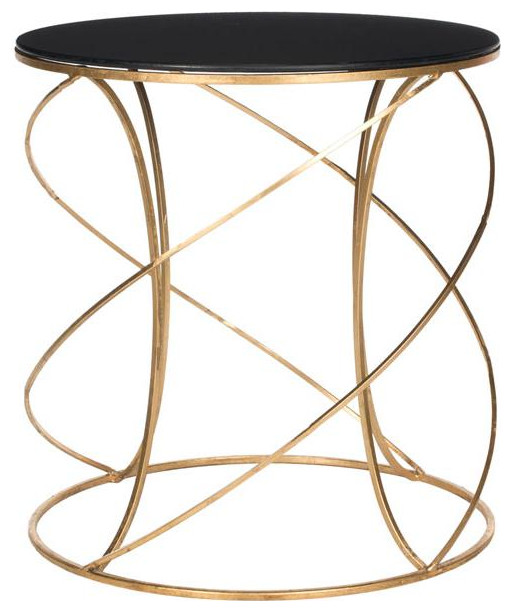 Cagney Glass Top Round Accent Table  Fox2535B   Contemporary   Side Tables And End Tables   by BisonOffice  Houzz