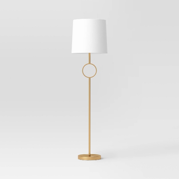 Metal Ring Floor Lamp Brass includes Led Light Bulb