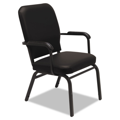 Alera Oversize Stack Chair with Fixed Padded Arms， Black Seat/Black Back， Black Base， 2/Carton (BT6516)