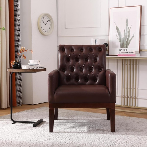 Modern Upholstered Accent Chair with Wooden Legs