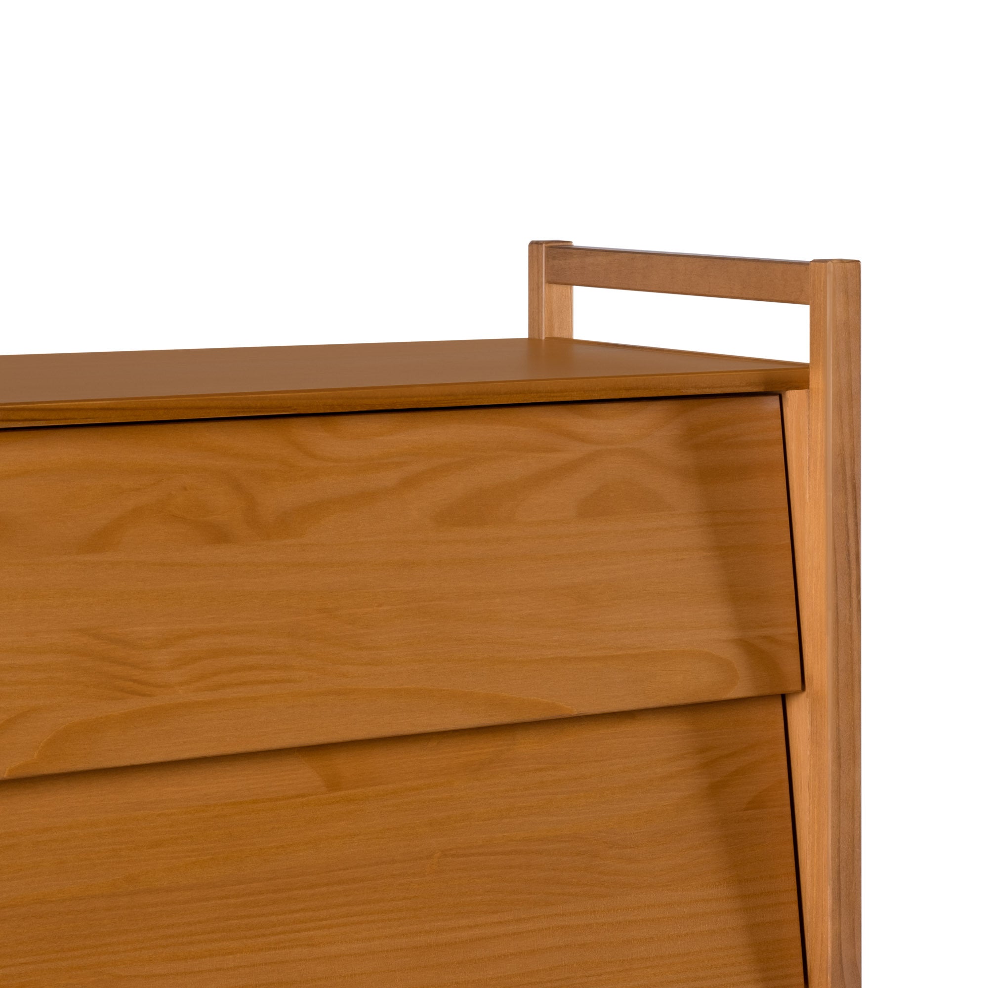 Manor Park Modern Angle-Front 6-Drawer Wood Dresser, Caramel