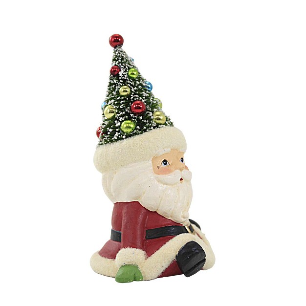 Bethany Lowe Retro Santa Seated With Tree Hat One Figurine 5 5 Inches Christmas Figurine Sisal Tl2371 Polyresin Multicolored