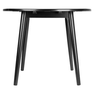 WINSOME WOOD Moreno 36 in. Black Round Drop Leaf Table 20036