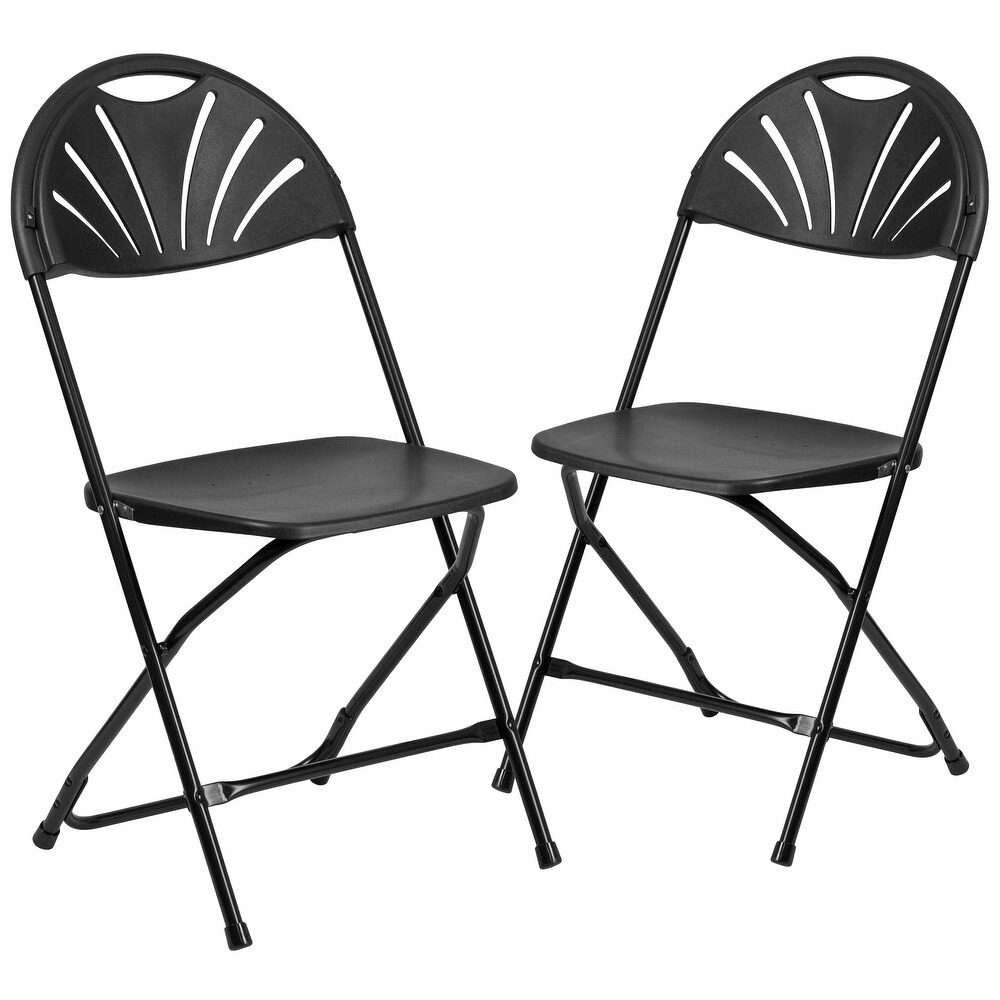 Plastic Fan Back Folding Chair (Set of 2)