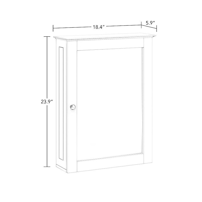 RiverRidge Home Ashland White Mirror Wall Cabinet