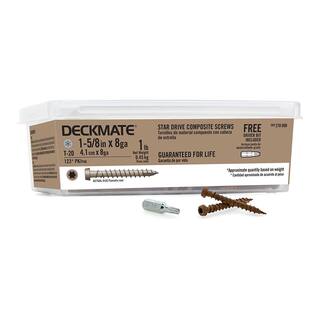 Deckmate 8 1-58 in. Star Pan-Head Composite Brown Deck Screws 1 lbs. Box (147-Piece) 115700