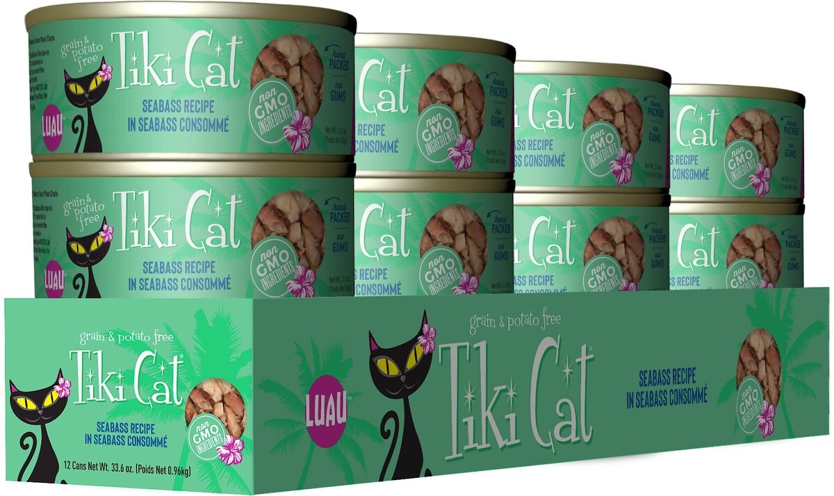 Tiki Cat Oahu Luau Seabass in Seabass Consomme Grain-Free Canned Cat Food