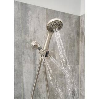 Peerless 3-Spray Patterns 1.75 GPM 3.5 in. Wall Mount Handheld Shower Head in Brushed Nickel 76341SN