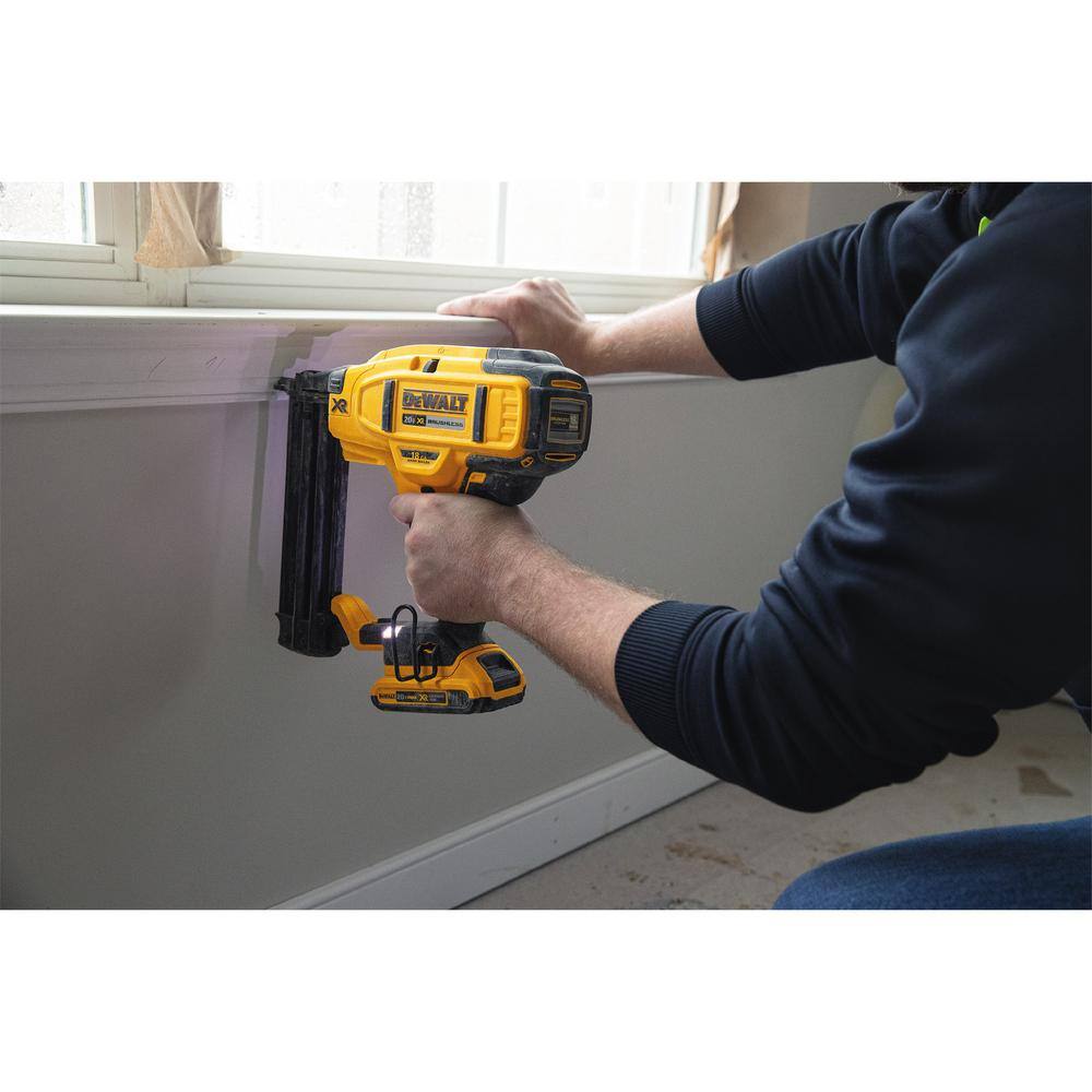 DW 20V MAX XR Lithium-Ion 18-Gauge Cordless Brad Nailer and (2) .0Ah Batteries DCN680B203