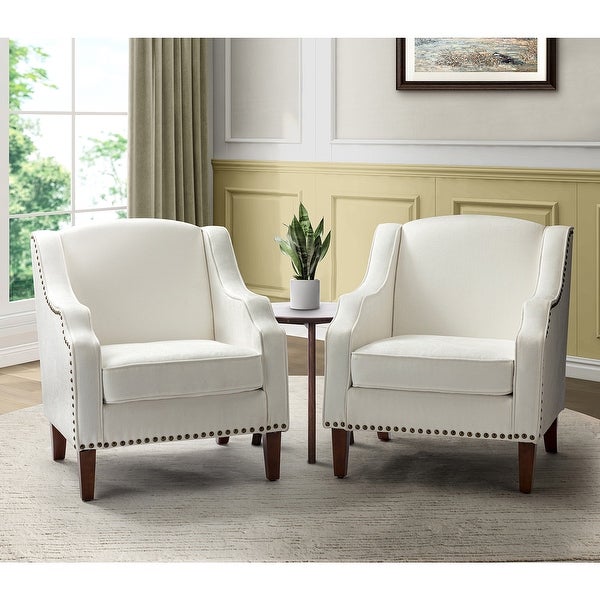 Lucretius Armchair with Nailhead Trim Set of 2 by HULALA HOME