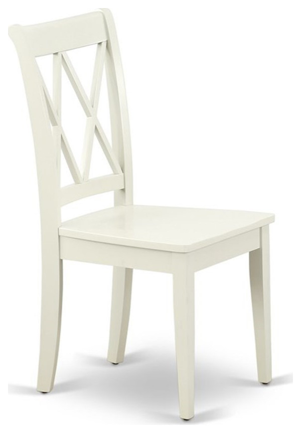 Atlin Designs 11 quotWood Dining Chairs in White (Set of 2)   Transitional   Dining Chairs   by Homesquare  Houzz