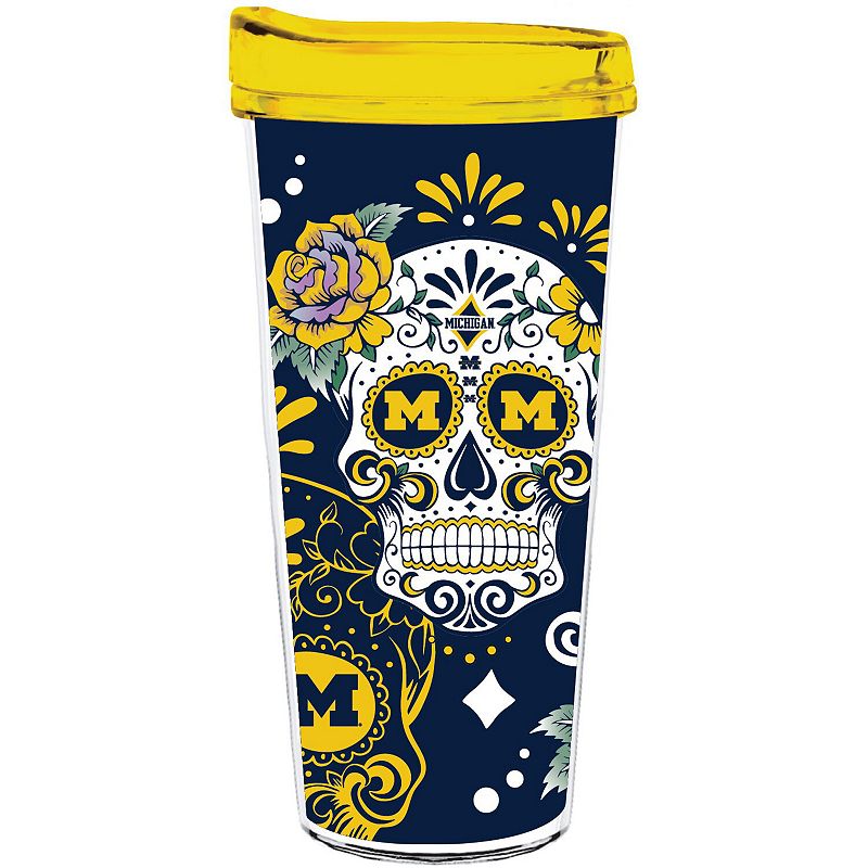 Michigan Wolverines 22oz. Día de los Muertos Tumbler