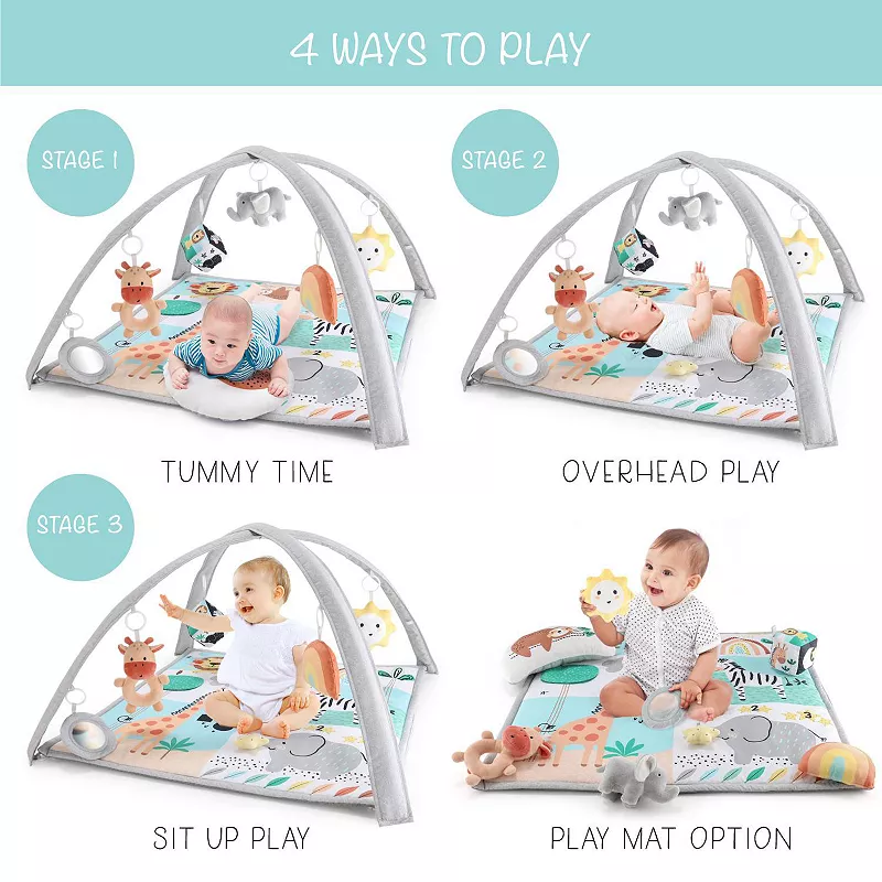 The Peanutshell 7 In 1 Baby Play Gym And Tummy Time Mat， Safari 123