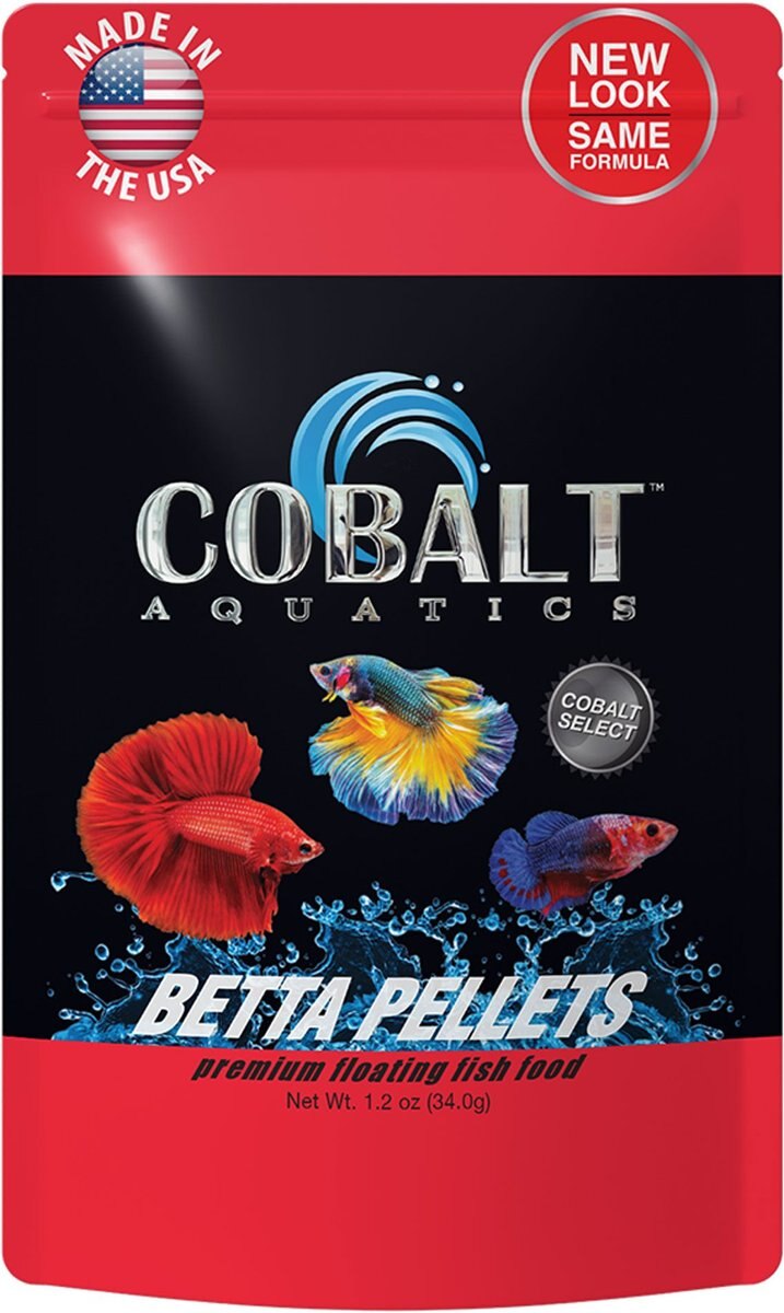 Cobalt Aquatics Select Betta Pellet food， 1.2-oz bag， 2 count