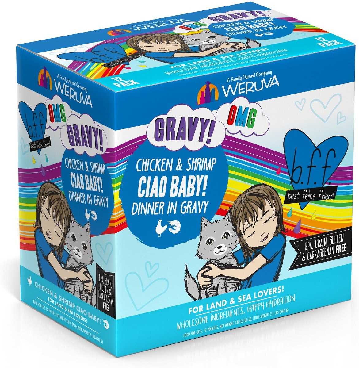 BFF OMG Ciao Baby! Chicken and Shrimp Dinner in Gravy Grain-Free Cat Food Pouches