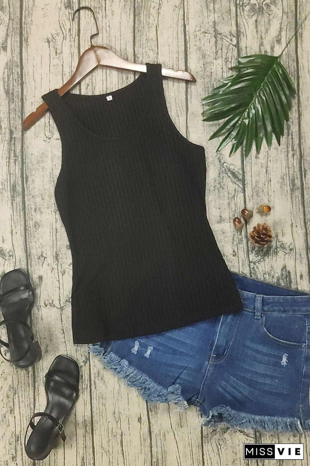 Black Knit Tank Top