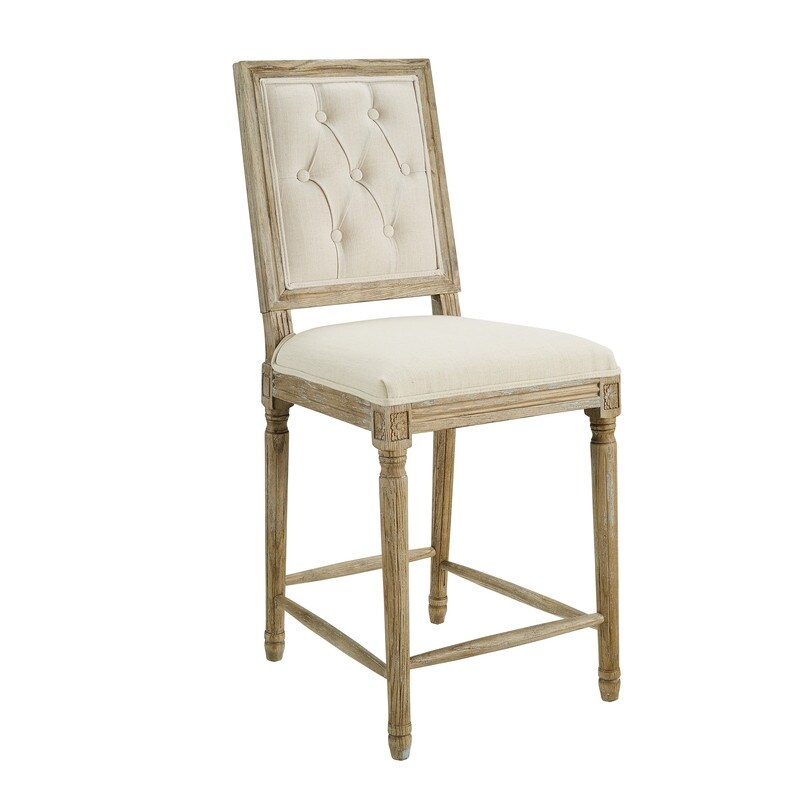 Byron Linen Tufted Counter Stool