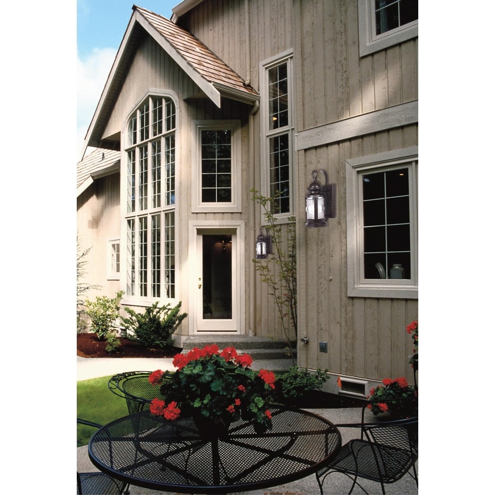 Westinghouse Weatherby One Light Exterior Wall Lantern  Weathered Bronze Finish on Steel with Clear Glass
