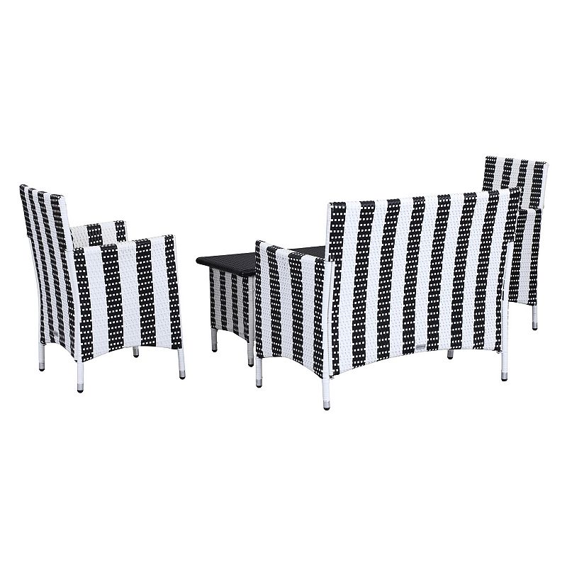 Safavieh Figueroa Striped Outdoor Loveseat 4-piece Set