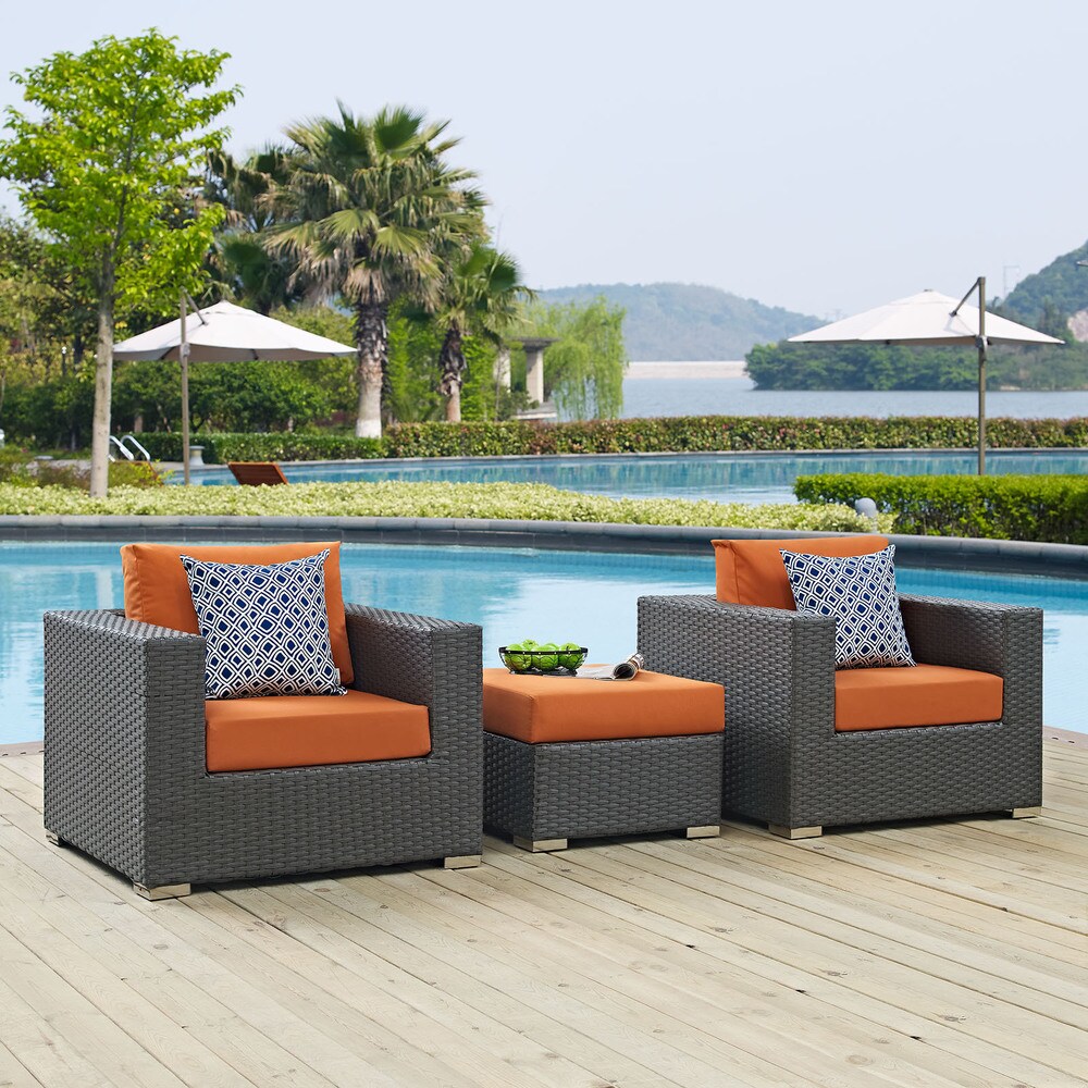 Sojourn 3 piece Outdoor Patio Sunbrella Sectional Set