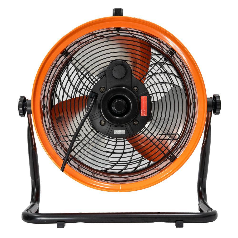 Commercial Electric 16 in. 3-Speed Floor Fan in Orange High Velocity Turbo SFD5-400B