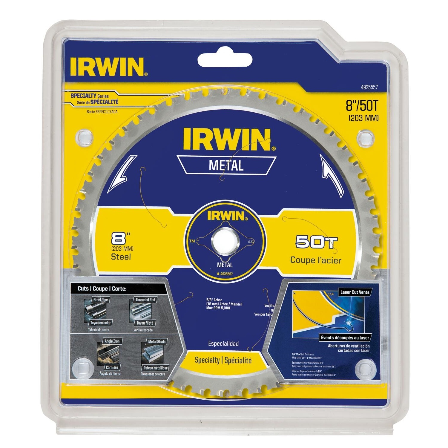 Irwin Marathon 8 in. D X 5/8 in. Steel Circular Saw Blade 50 teeth 1 pk